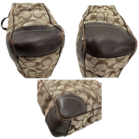 COACH Signature C Jacquard Canvas Leather Tote Bag - Picture 8 of 11